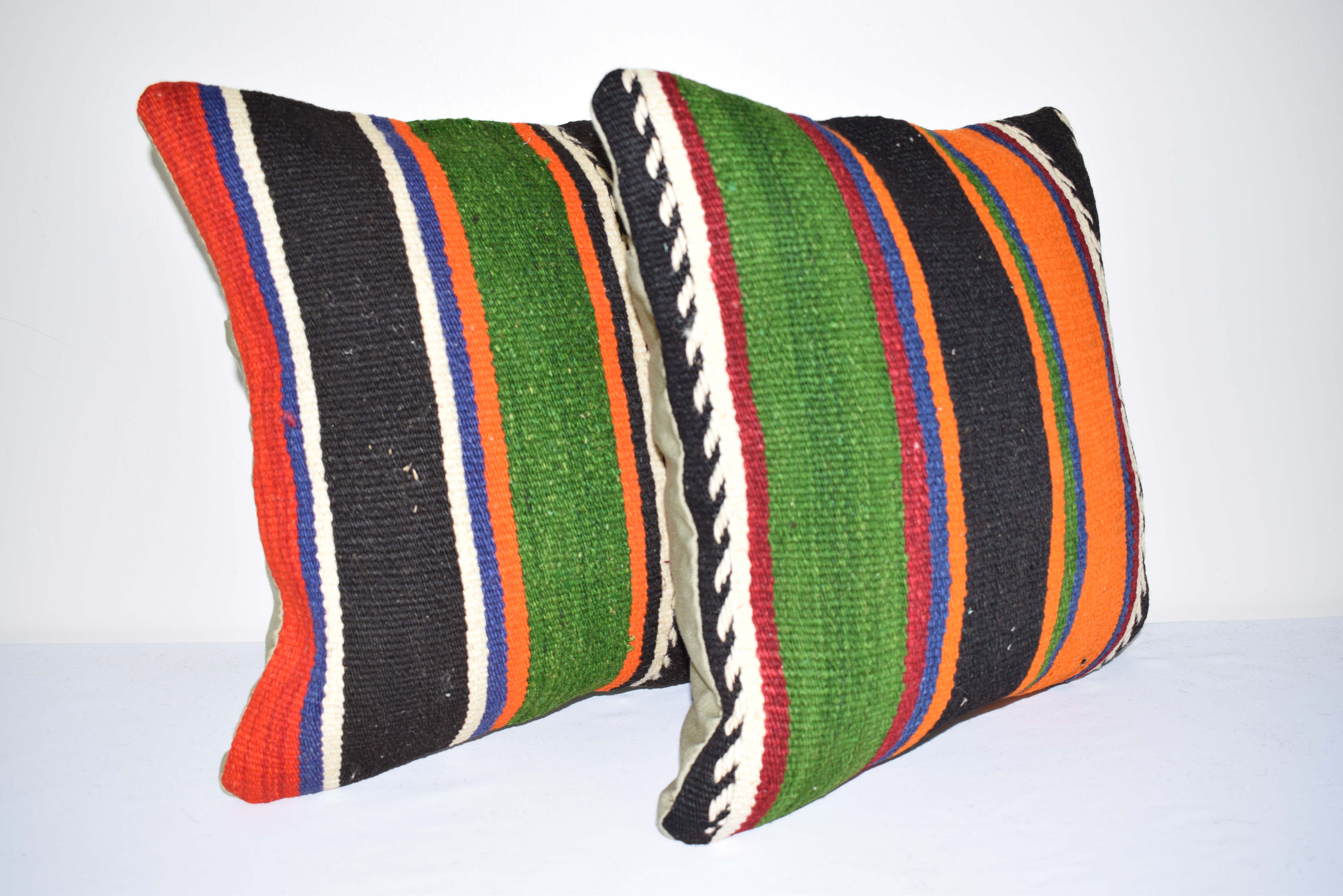 Kilim cushion covers with Turkish stripes, set of 2