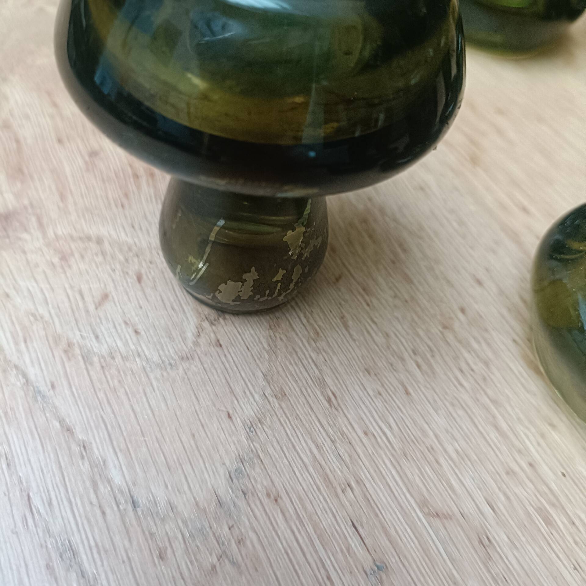 Bottle green glass candle holders