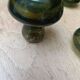 Bottle green glass candle holders