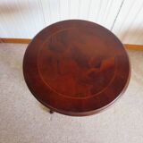 Side table - Tripod pedestal table - marquetry - Louis Philippe - mahogany stain