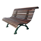 antique garden bench with cast iron legs