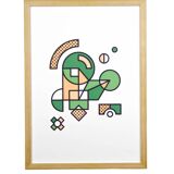Illustration - Abstract geometric graphic colorful A3 poster numbered #007
