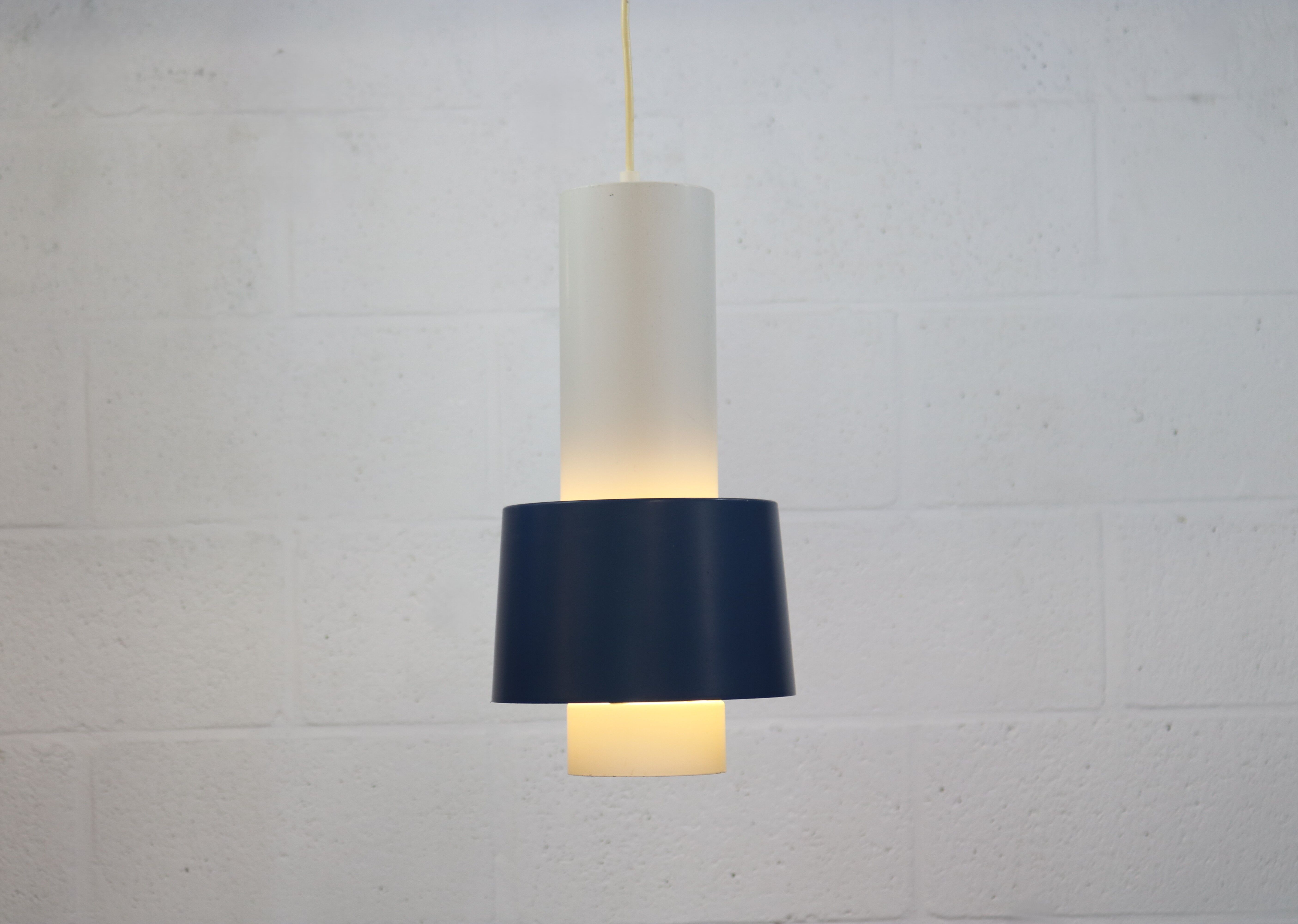 Old Danish design lamp in white/gray and blue colours - Denmark 60's
