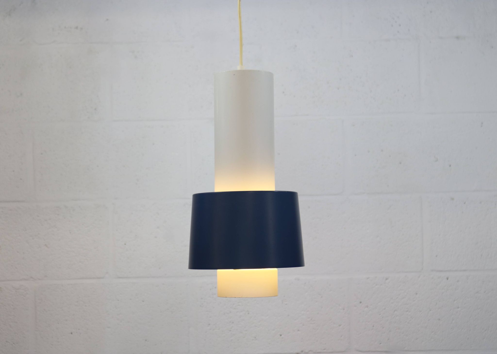 Old Danish design lamp in white/gray and blue colours - Denmark 60's