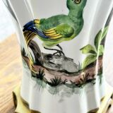 Porcelaine de Paris with exotic birds porcelain table lamp, 1950s.