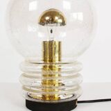 Wonderful 1970s bubble glass and brass table lamp by Glashutte Limburg