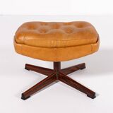 Pair of Danish Modern cognac leather hockers/ottomans, 1970’s