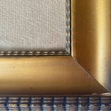 Old watercolor painting "House, winter landscape" + frame