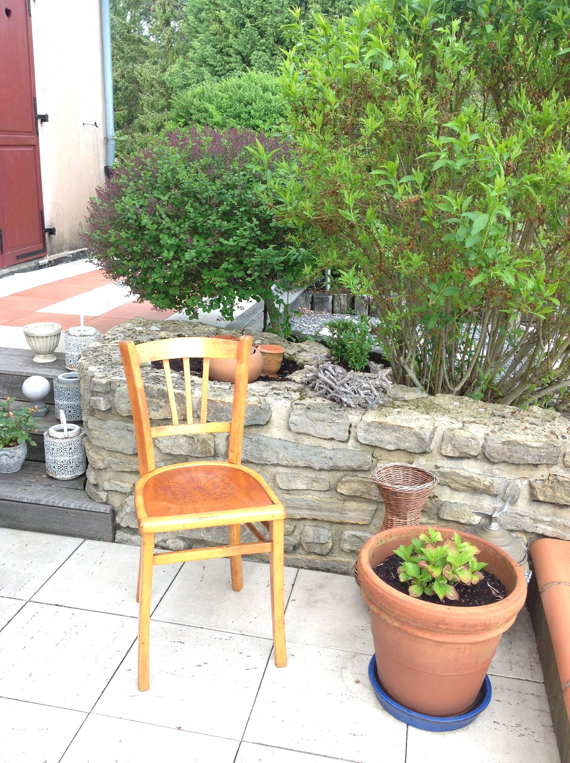 Bistro Chair with rosette/vintage years 40-50