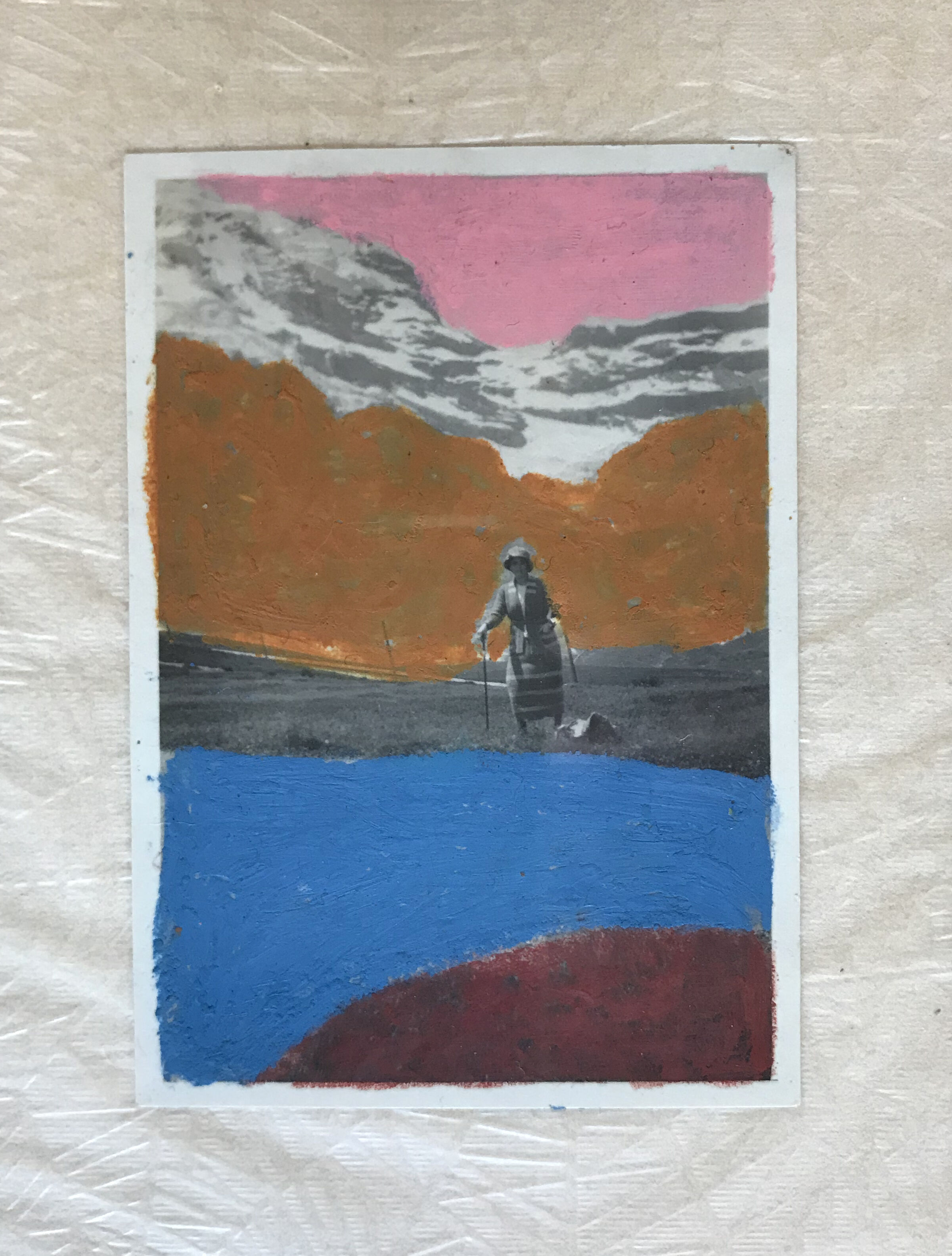 Bold pastels in old photo - Cornwall 1920