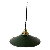 Industrial enameled sheet metal pendant light