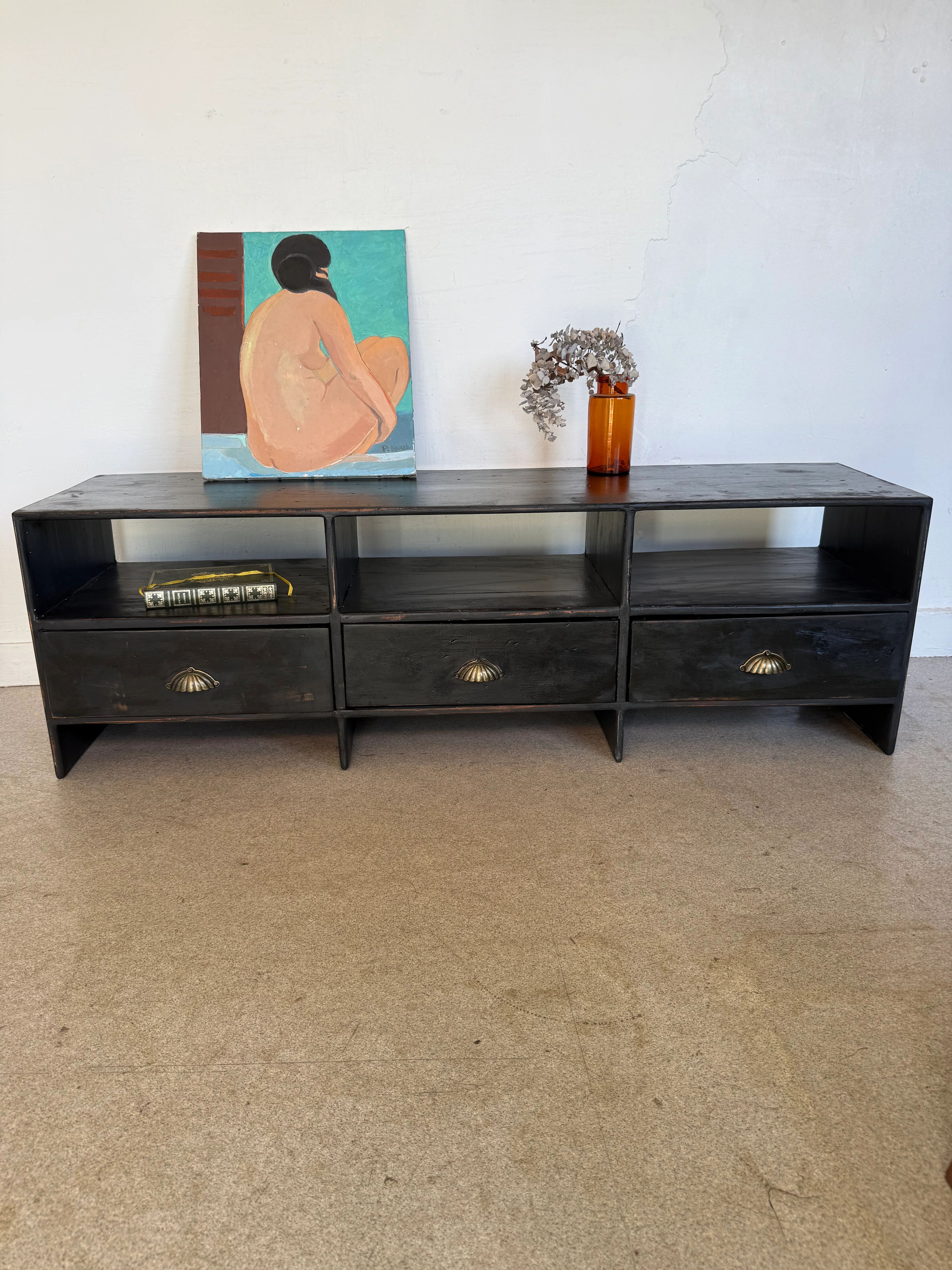 Meuble bas de métier vintage enfilade buffet meuble tv