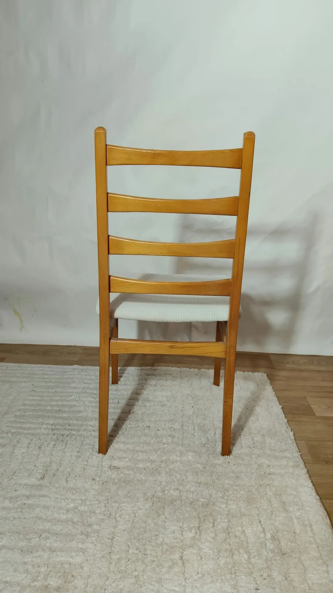 Set of 2 vintage Scandinavian chairs in teak and corduroy, 1960s