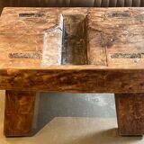 Brutalist coffee table made of solid wood