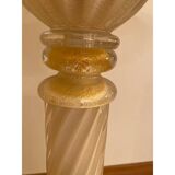 1990s Italian Venetian White and Gold Murano Glass Style Coffee Table