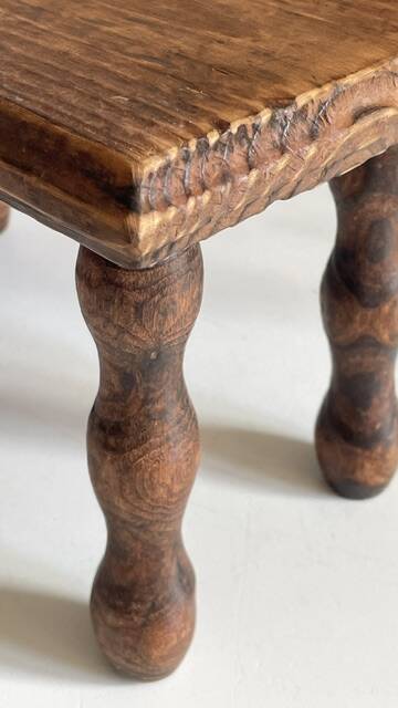TABOURET Vintage BOIS Tourné