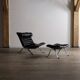 Fauteuil lounge Arne Norell Ari avec repose-pieds Suède 1966