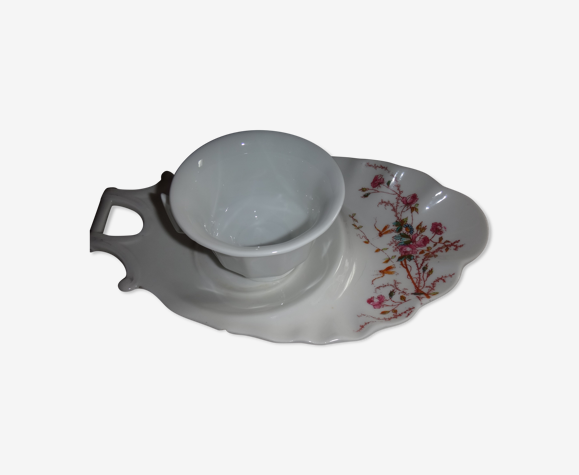 Service petit déjeuner solo en porcelaine blanche