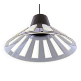 Vintage 1970s Space Age UFO Pendant Lamp | Brown White