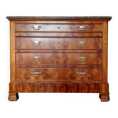 Louis-Philippe Commode (19th century) Walnut Burl Saint Anne Marble