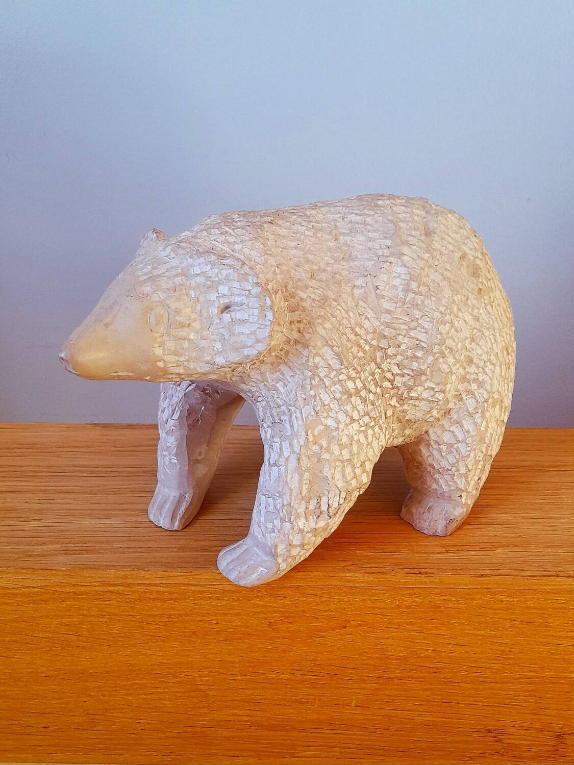 Stone bear sculpture, folk art
