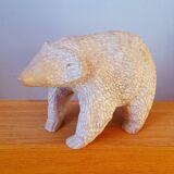 Stone bear sculpture, folk art