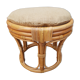 Rattan pouf burlap