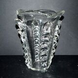 Vintage Vallerysthal blown crystal vase H26.5cm
