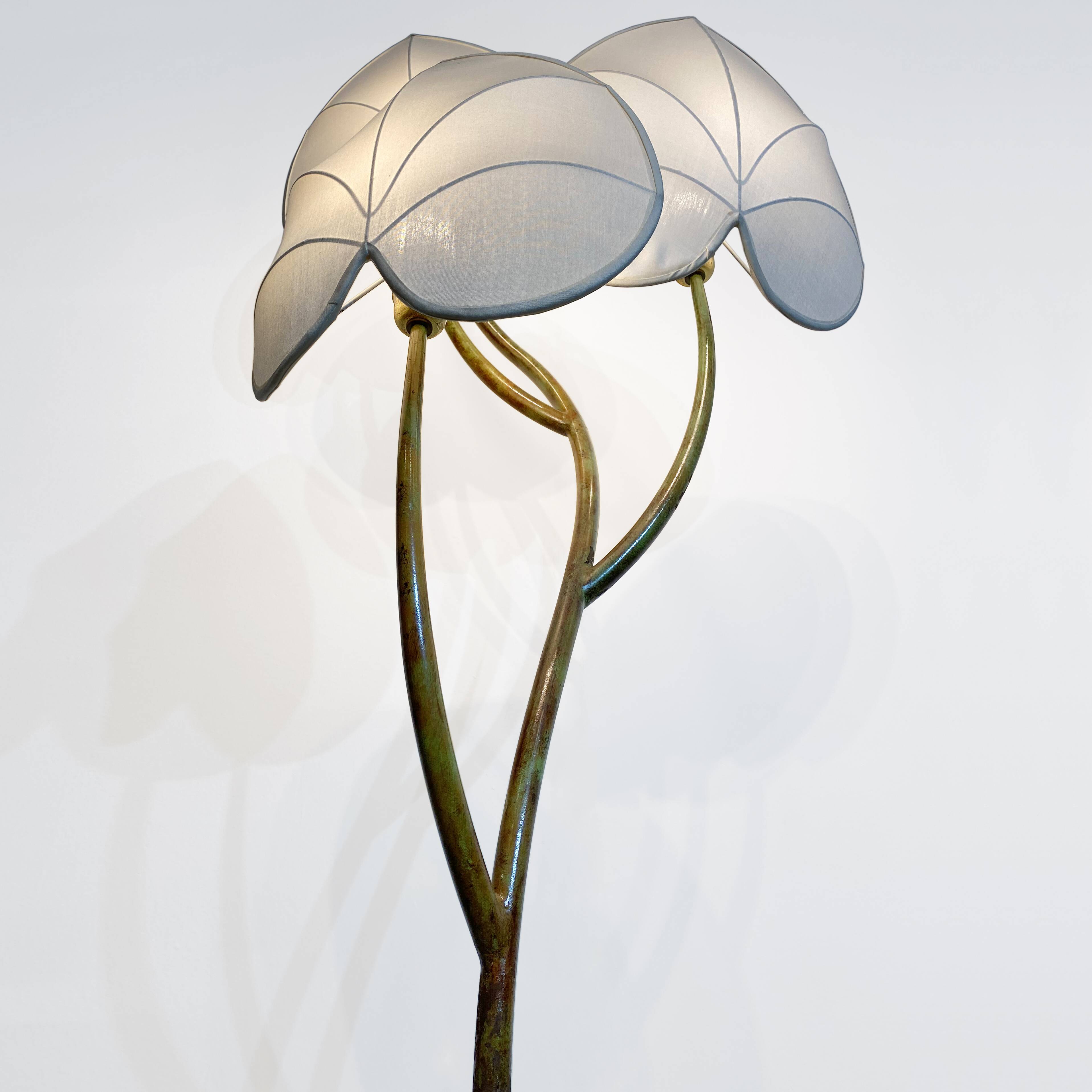 Arturo Pani Floor Lamp 1970s Brass Verdigris Vintage Palm Tree Hollywood Regency