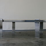 70s Marble and Chrome Coffee Table