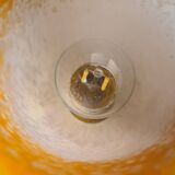 Antique Napoleonic bronze lamp, 3 very pretty tulips in glass paste, unsigned