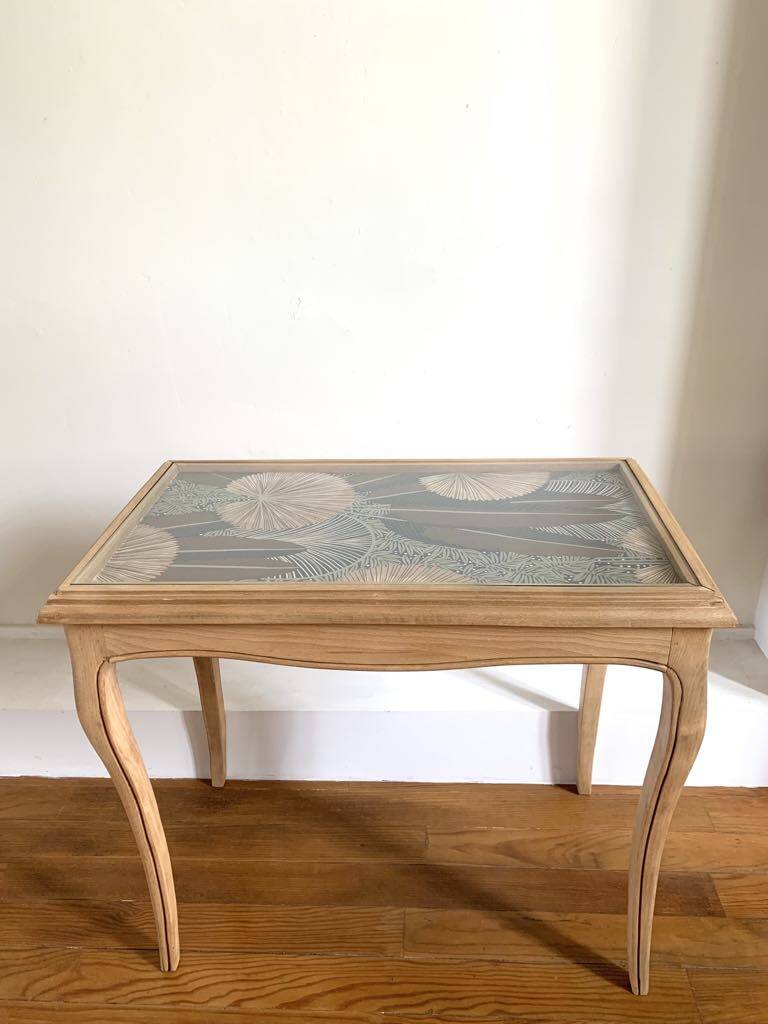 Table basse vitrée style Louis XV