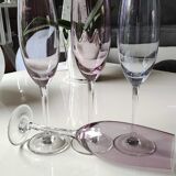 Lot 4 multicolored champagne flutes