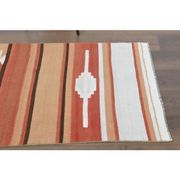 1970s Vintage Turkish Hand-Knotted Wool Cotton Orange Runner Rug 85389