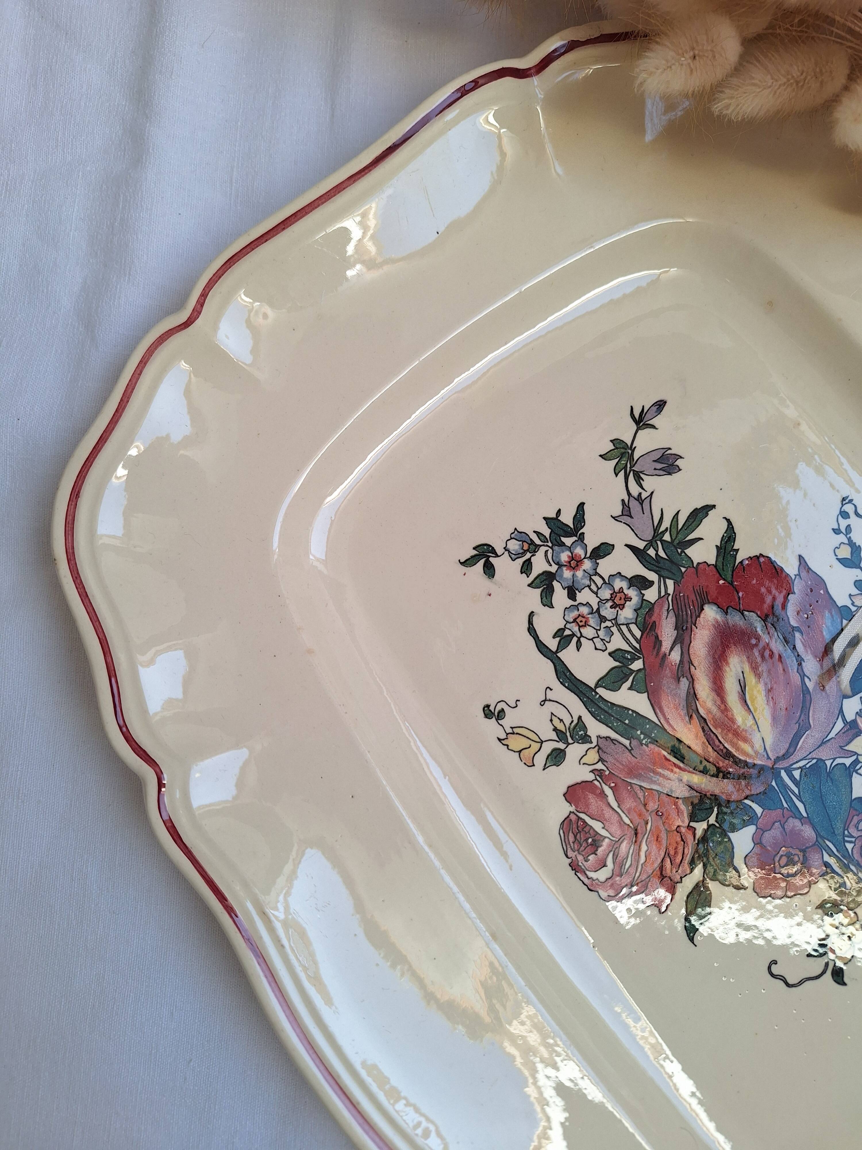 Large rectangular dish Digoin Sarreguemines Model Lorraine