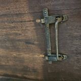 Coffee table in walnut with maple inlays and wheels