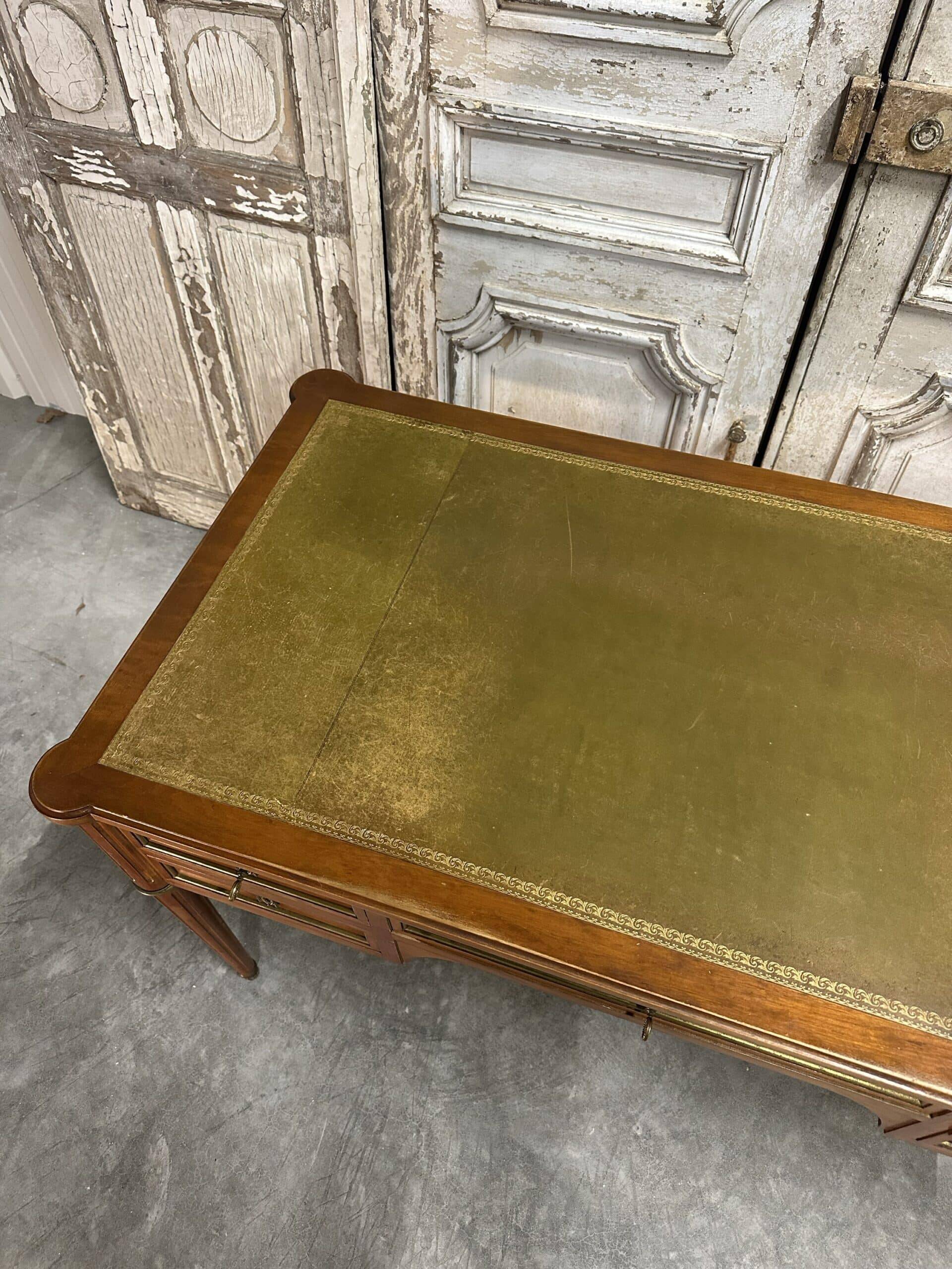 Louis XVI style flat desk in cherry wood from around 1960.