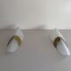 Pair of glass and metal wall lights AGE, 1980s, Italy