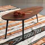 Teak and metal coffee table