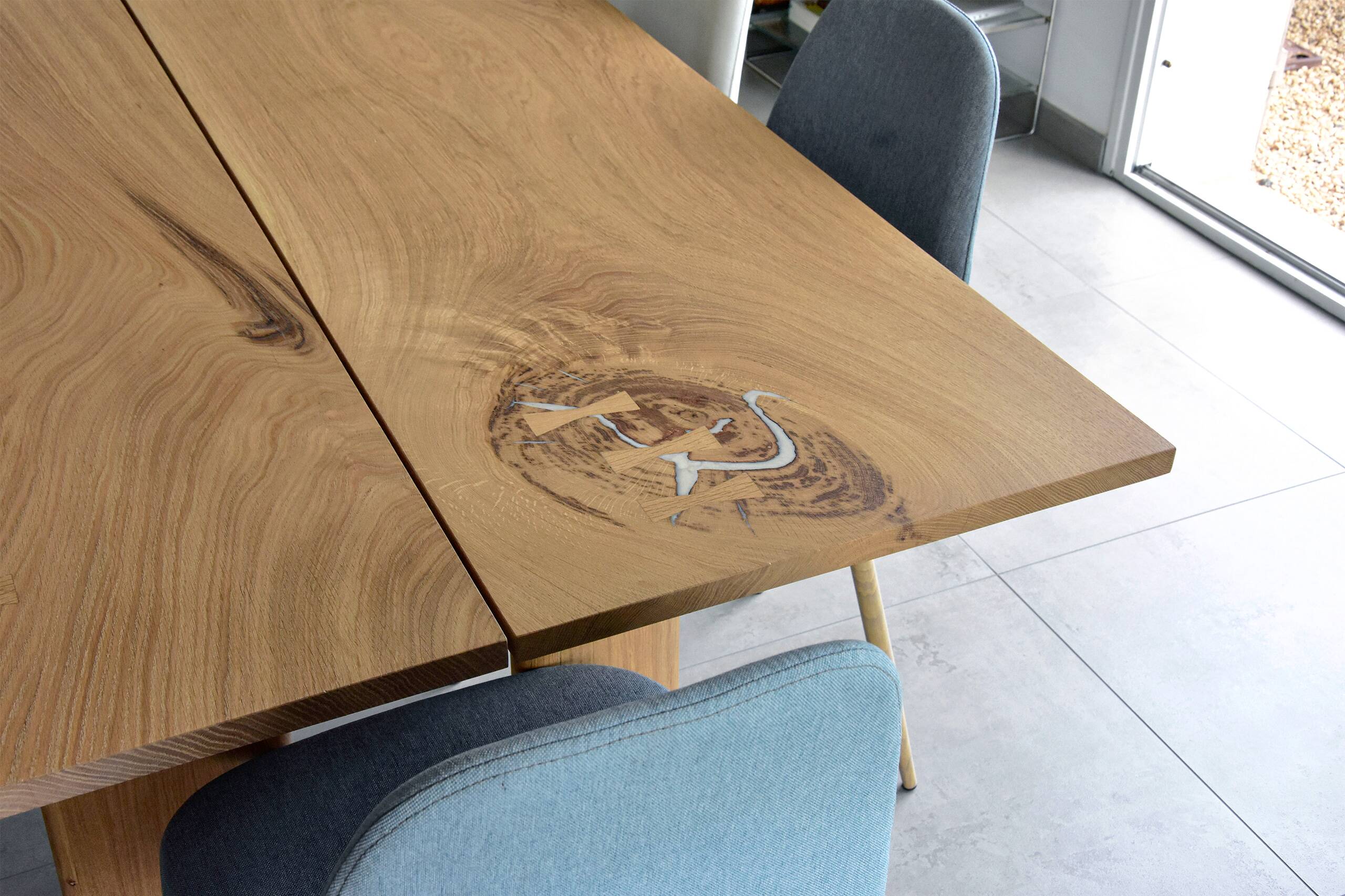 Solid wood dining table unique pieces in oak