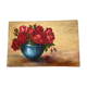 Oil on canvas bouquet of roses signed P. HELLO