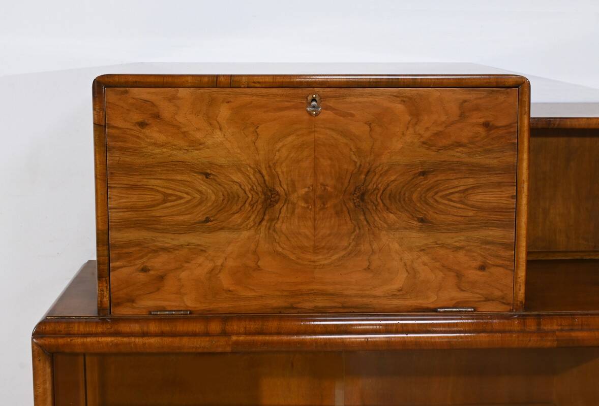 Meuble Vitré Rurka en Ronce de Noyer, Art Déco – 1940