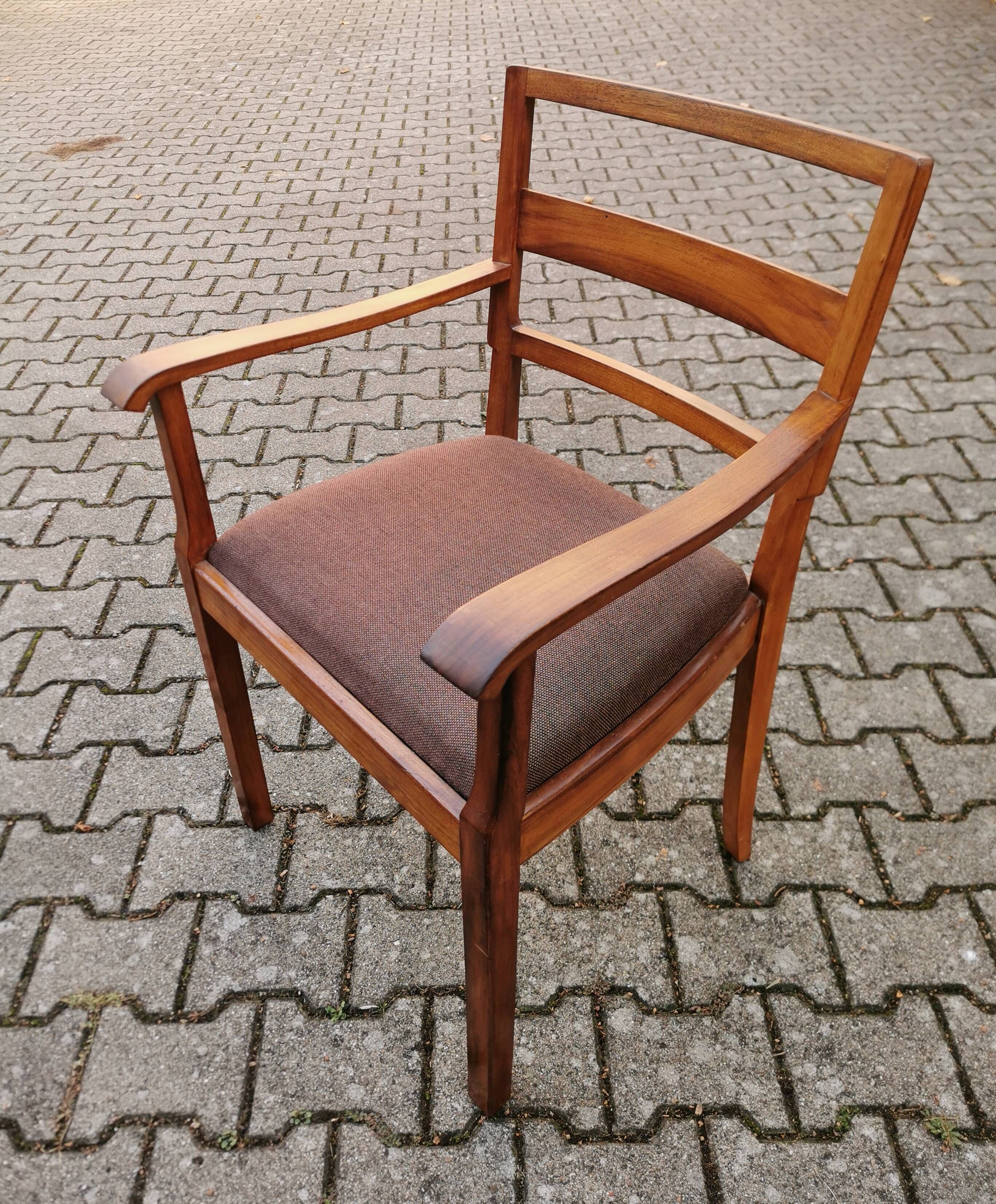 Vintage Scandinavian armchair wood fabric 60's