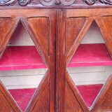Library in solid oak and walnut, late 19th century