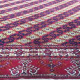Fine Antique Turkmen Rug Wool Oriental Hand Made Rug 245x162cm Persian Vintage