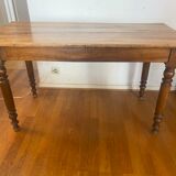 Walnut bistro table, turned legs, beautiful patina.