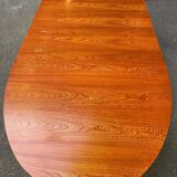 Table scandinave ovale extensible Baumann teck 240cm 1980