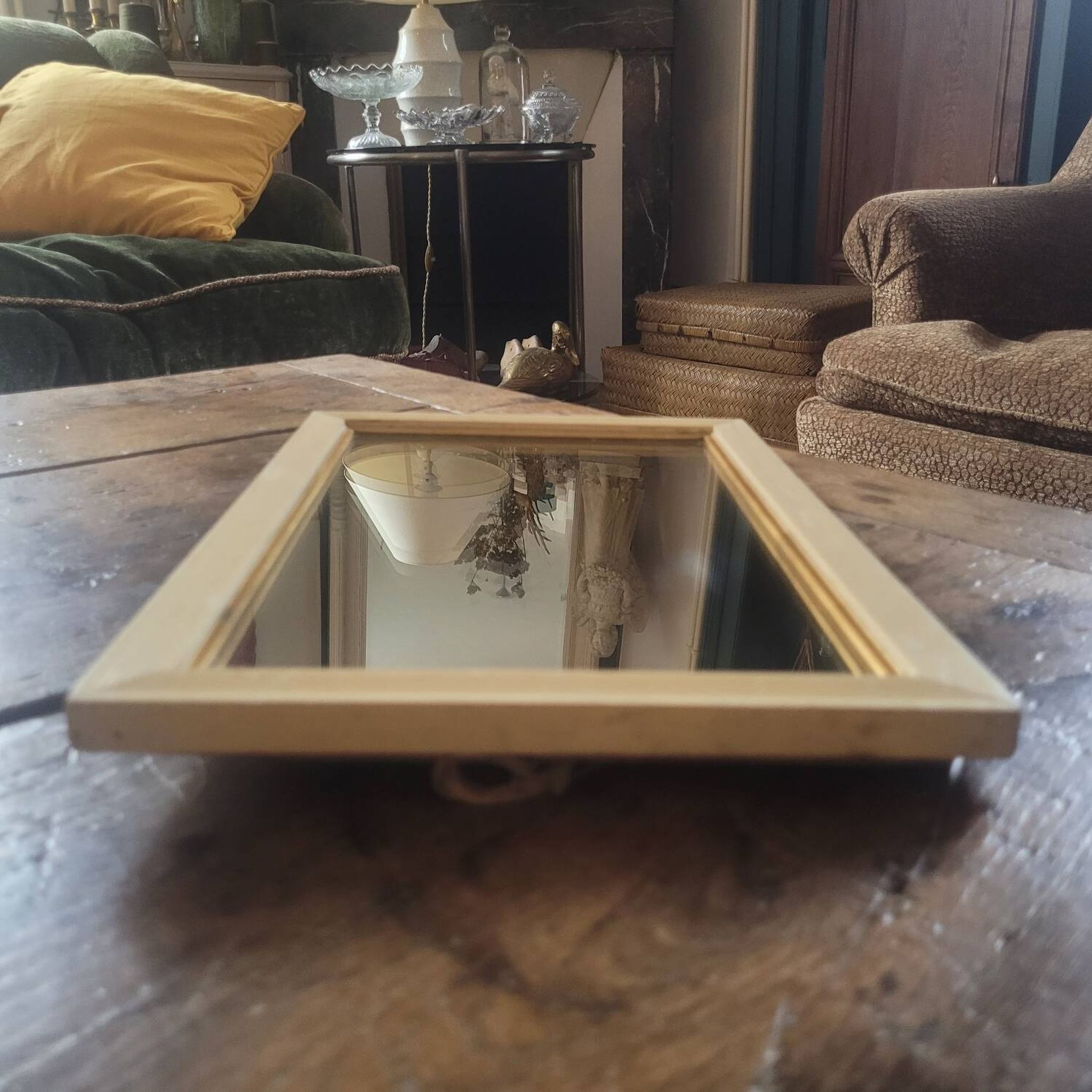 Miroir en bois doré, années 1950