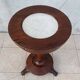Art Nouveau side table in walnut and marble