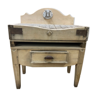 Old butcher's log in solid beech